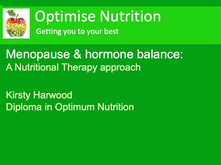 Menopause & Nutrition - Oct 2018 Menopause & Nutrition - Oct 2018